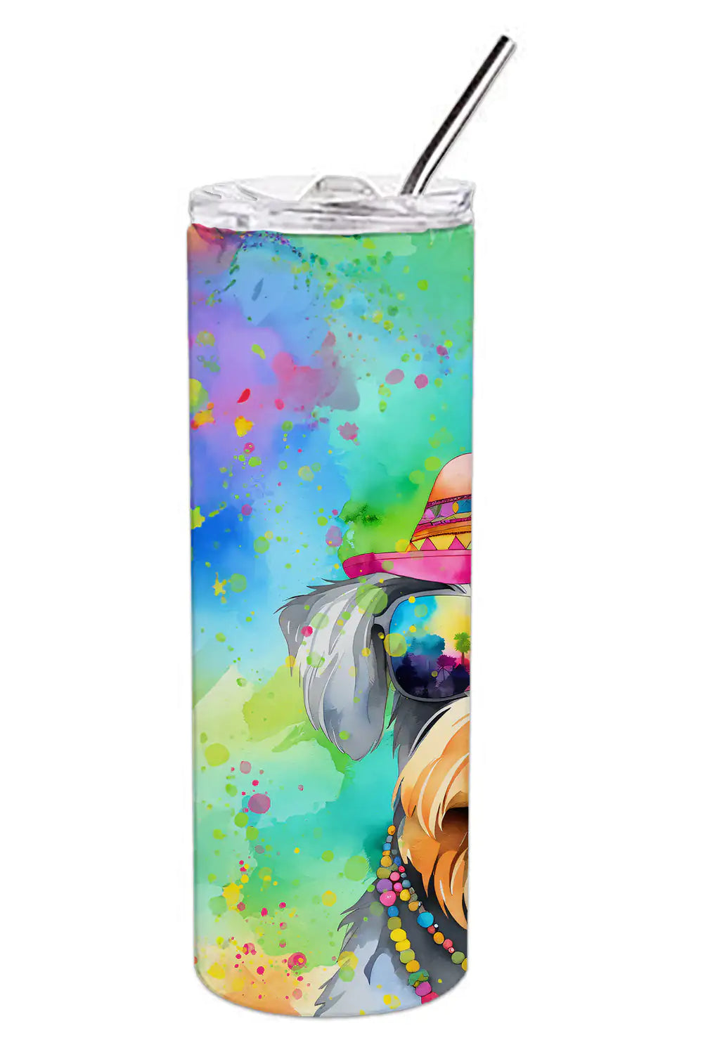 Schnauzer Hippie Dawg Stainless Steel Skinny Tumbler