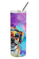 Pug Hippie Dawg Stainless Steel Skinny Tumbler