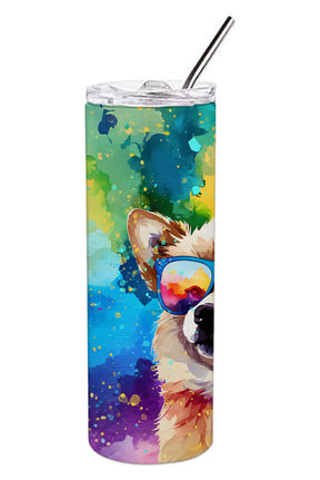 Pomeranian Hippie Dawg Stainless Steel Skinny Tumbler