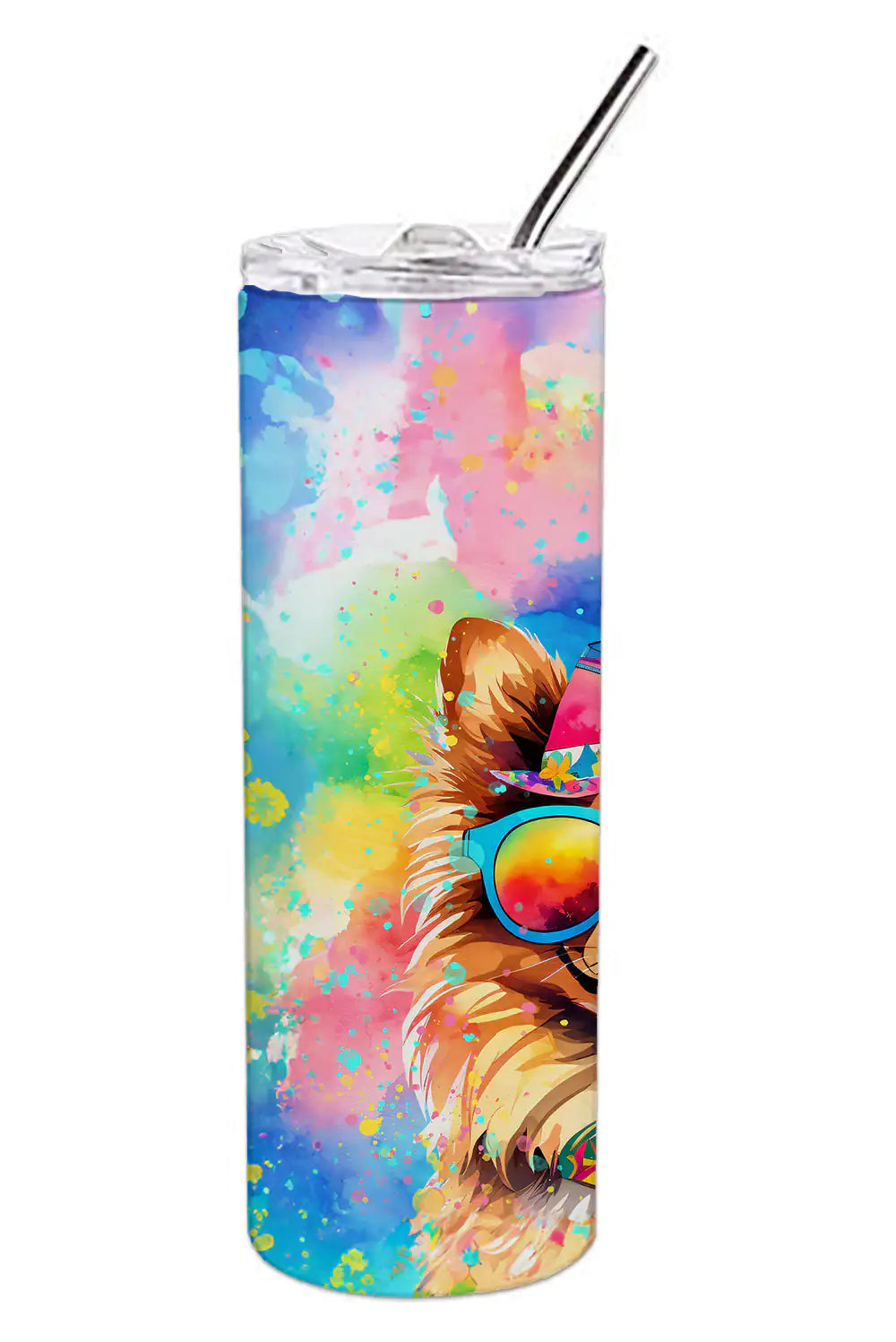 Pomeranian Hippie Dawg Stainless Steel Skinny Tumbler