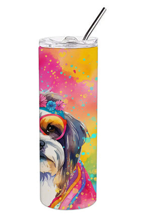 Shih Tzu Hippie Dawg Stainless Steel Skinny Tumbler