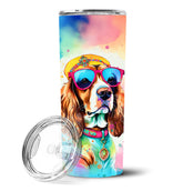 Cavalier Spaniel Hippie Dawg Stainless Steel Skinny Tumbler