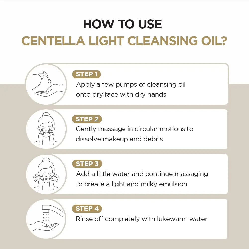 SKIN1004 Madagascar Centella Light Cleansing Oil 6.76 fl.oz, 200ml | Gentle Oil Cleanser for Face, Korean Facial Cleanser, Double Cleansing