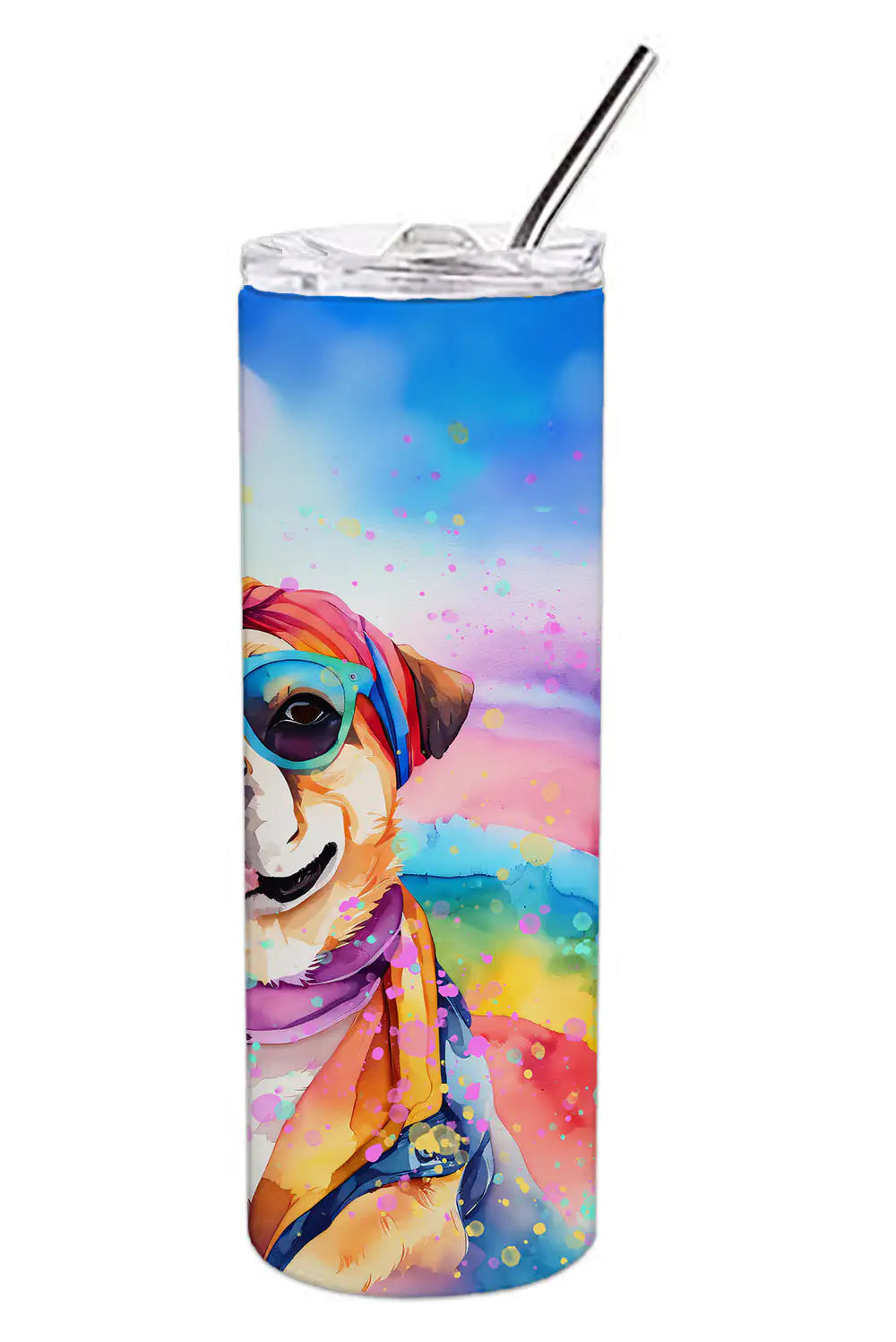 Pug Hippie Dawg Stainless Steel Skinny Tumbler