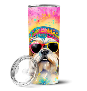 Shih Tzu Hippie Dawg Stainless Steel Skinny Tumbler