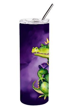 Alligator Mardi Gras Stainless Steel Skinny Tumbler