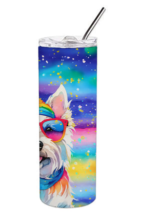 Westie Hippie Dawg Stainless Steel Skinny Tumbler