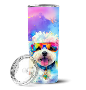 Bichon Frise Hippie Dawg Stainless Steel Skinny Tumbler