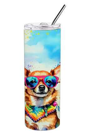 Chihuahua Hippie Dawg Stainless Steel Skinny Tumbler