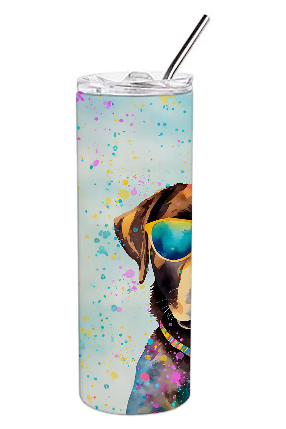 Chocolate Labrador Hippie Dawg Stainless Steel Skinny Tumbler